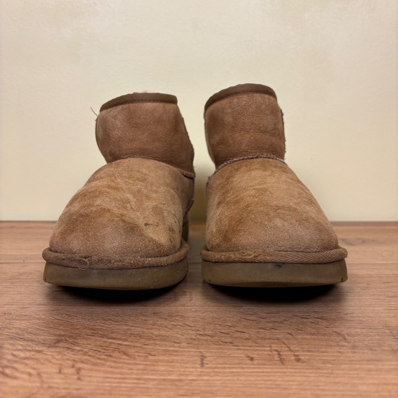 UGG Classic Mini II Ankle Boot Chestnut Tan Women Size 8 Suede Sheepskin Casual - Picture 4 of 11